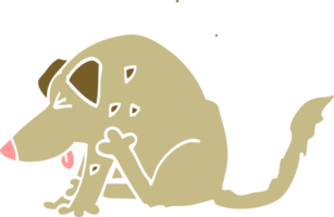flat color illustration cartoon dog scratching png