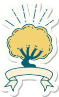 sticker of a tattoo style tree png