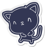 cartoon sticker of cute kawaii cat png