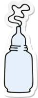 sticker of a quirky hand drawn cartoon glass bottled potion png