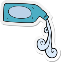 sticker of a cartoon cleaning product pouring png