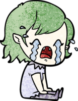 cartoon crying vampire girl png