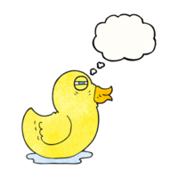 hand drawn thought bubble textured cartoon rubber duck png