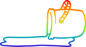 rainbow gradient line drawing of a cartoon bucket png