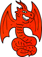 dragão de desenho animado de ilustração texturizada grunge png