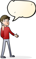 homme de dessin animé posant une question avec bulle de dialogue png