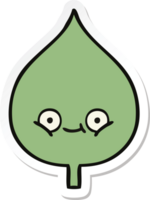 sticker of a cute cartoon expressional leaf png