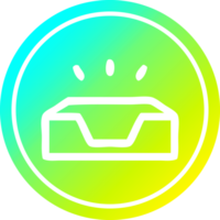 leeren im Tablett kreisförmig Symbol mit cool Gradient Fertig png