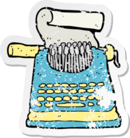 retro distressed sticker of a cartoon typewriter png