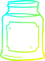 cold gradient line drawing of a cartoon liquid in a jar png