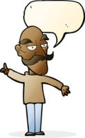 cartoon old man telling story with speech bubble png