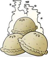 hand drawn cartoon hot pies png