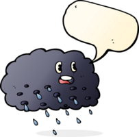 cartoon rain cloud with speech bubble png