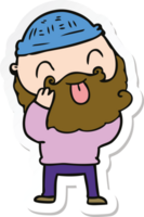 sticker of a man with beard sticking out tongue png