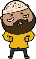 dessin animé homme inquiet avec barbe png