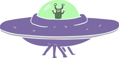 flat color illustration of alien spaceship png