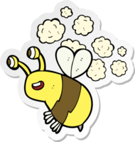 autocollant d'une abeille heureuse de dessin animé png