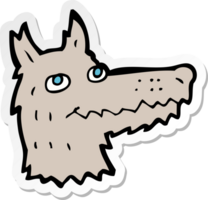 sticker of a cartoon wolf head png