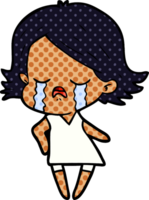 niña de dibujos animados llorando png