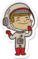 sticker of a happy cartoon astronaut png