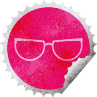 spectacles graphic   circular peeling sticker png