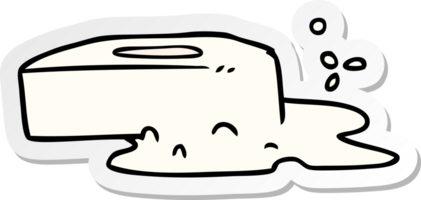 hand drawn sticker cartoon doodle of a bubbled soap png