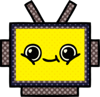 comic book style cartoon of a robot head png