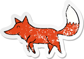 distressed sticker of a cartoon wolf png