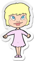 sticker of a cartoon girl shrugging shoulders png