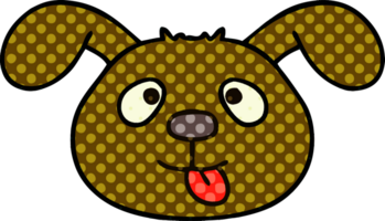 comic book style quirky cartoon dog face png