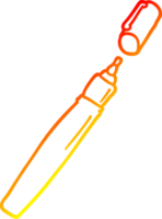 warm Gradient Linie Zeichnung von ein Karikatur Stift png