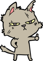 tough cartoon cat giving thumbs up symbol png