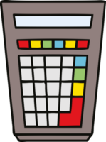 hand drawn quirky cartoon calculator png