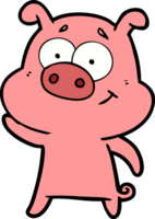 cochon dessin animé heureux png