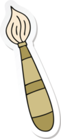 sticker of a quirky hand drawn cartoon paint brush png