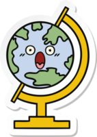 sticker of a cute cartoon globe of the world png