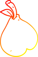 warm gradient line drawing of a cartoon healthy pear png