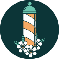 iconic tattoo style image of a barbers pole png