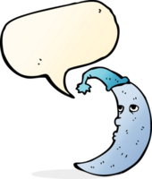 sleepy moon cartoon with speech bubble png