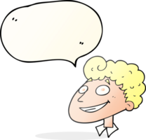 hand drawn speech bubble cartoon happy man png