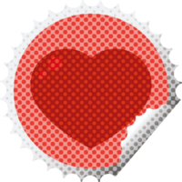 hart symbool grafisch illustratie ronde sticker postzegel png