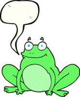 hand drawn comic book speech bubble cartoon happy frog png