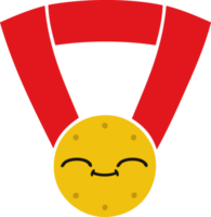 plat Couleur rétro dessin animé de une or médaille png