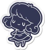 cartoon sticker kawaii of cute girl png