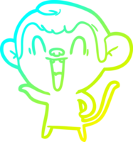 frio gradiente linha desenhando do uma desenho animado rindo macaco png