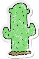 distressed sticker of a cartoon cactus png