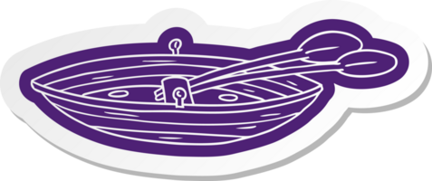 cartoon sticker of a wooden boat png