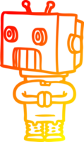 warm gradient line drawing of a cartoon robot png