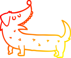 warm gradient line drawing of a cartoon dog png