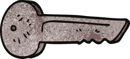 cartoon doodle metal key png